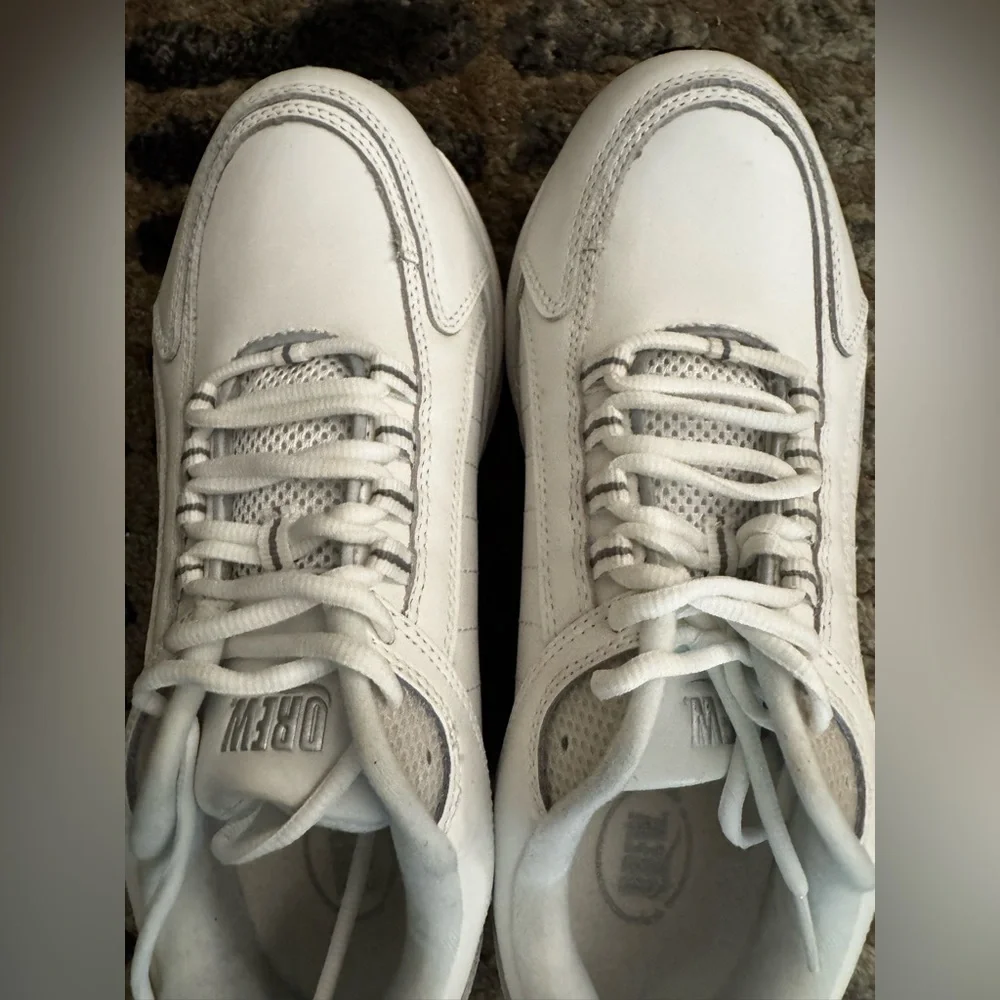 DREW Mens VOYAGER athletic leather WHITE shoes sneakers 10.5 W wide